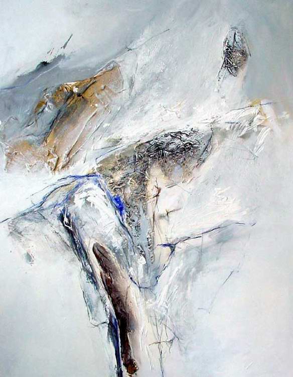 "Ohne Titel" I, 2002, 150x120 cm, Mischtechnik auf Leinwand (Sammlung HNO, STIMME, SPRACHE & GEH�R, Berlin)