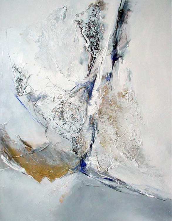 "Ohne Titel" II, 2002, 150x120 cm, Mischtechnik auf Leinwand (Sammlung HNO, STIMME, SPRACHE & GEH�R, Berlin)