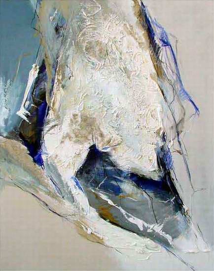 "Ohne Titel" VI, 2002, 150x90 cm, Mischtechnik auf Leinwand